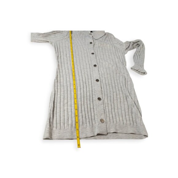 White House Black Market Ribbed Gray Button Up Cardigan Sweater SZ S Cozy - Picture 7 of 9